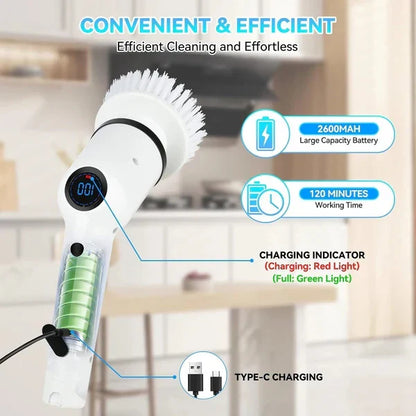 🎁 Last Day Promotion Save 65% - 𝐂𝐥𝐞𝐚𝐧𝐌𝐚𝐱™ - فرشاة التنظيف اللاسلكية مع ٩ رؤوس متعددة الاستخدام