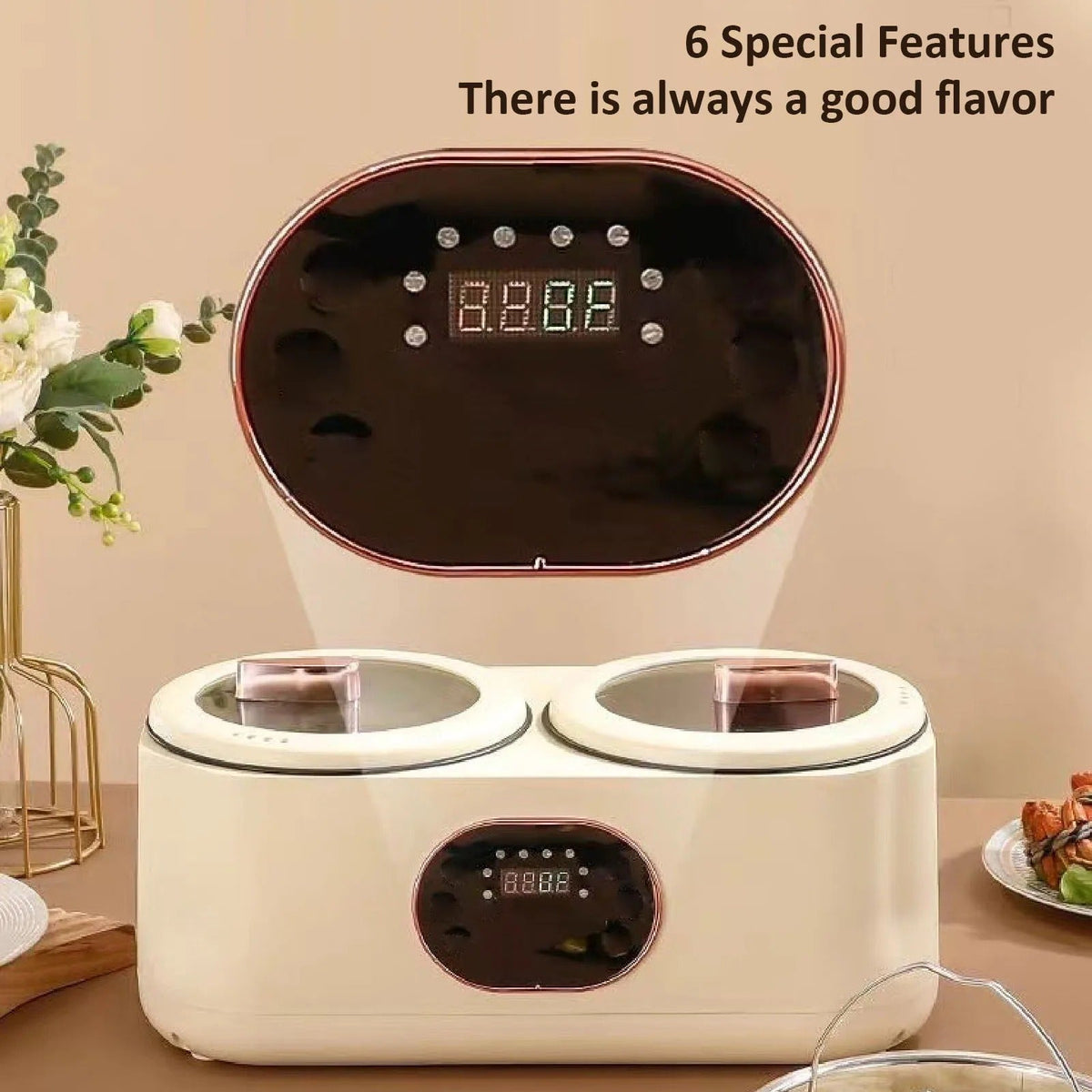 Portable Multi-Function Double-Pot Steam Cooker