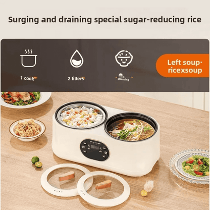 Portable Multi-Function Double-Pot Steam Cooker