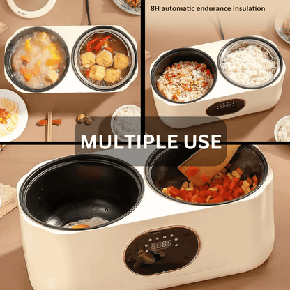 Portable Multi-Function Double-Pot Steam Cooker